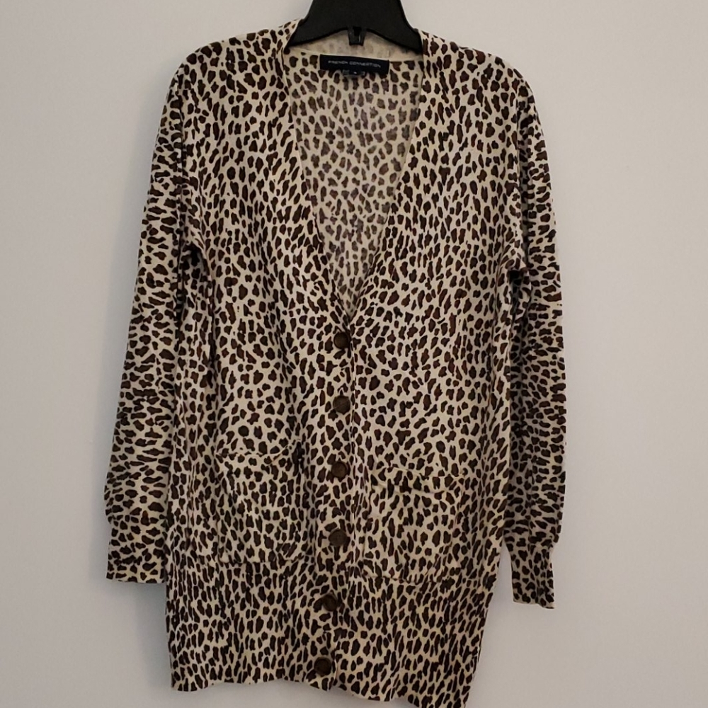French Connection animal print cardigan